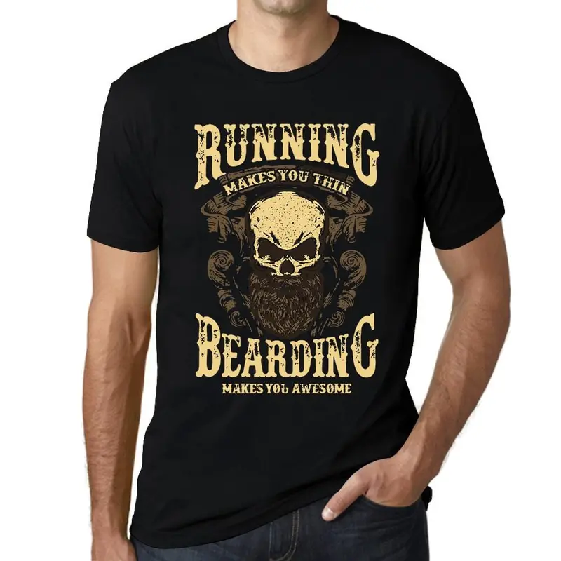 Ultrabasic Men's T-Shirt - Bearding Makes You Awesome - Skull Shirt For Real Men 1