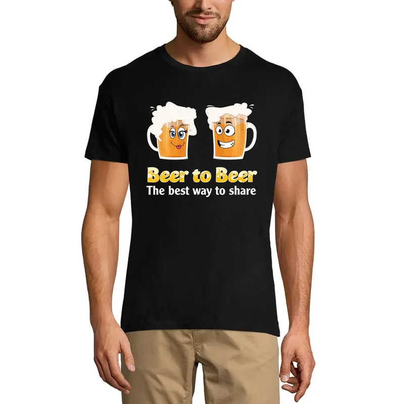 Ultrabasic Men's T-Shirt Beer To Beer Best Way To Share - Funny Alcohol Lover Tee Shirt 2