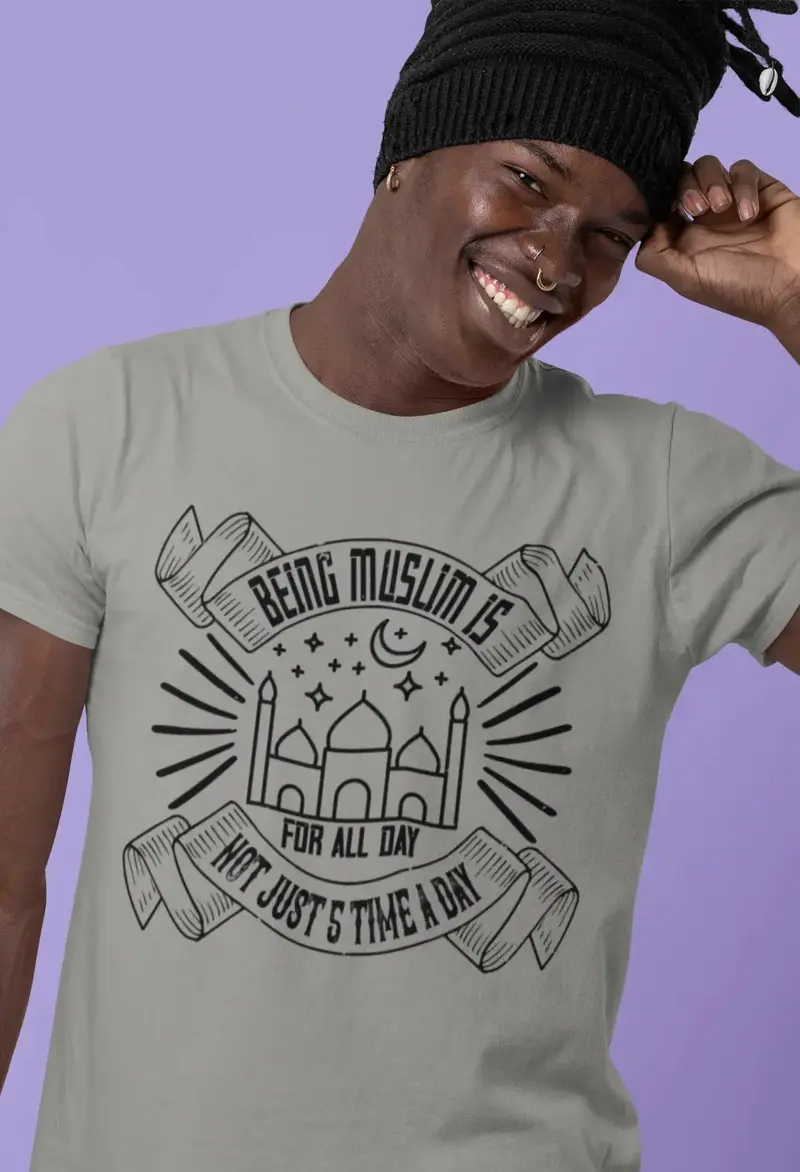 Ultrabasic Men's T-Shirt Being Muslim Is For All Day Not Just 5 Time A Day - Islam Faith Tee Shirt 1
