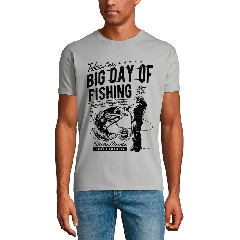 Ultrabasic Men's T-Shirt Big Day Of Fishing - Nevada Fisherman Tee Shirt 1