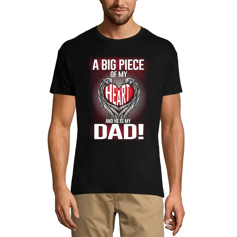 Ultrabasic Men's T-Shirt Big Peace Of My Heart And He Is My Dad - Daddy In Heaven 1