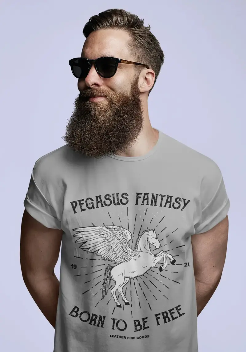 Ultrabasic Men's T-Shirt Born To Be Free - Pegasus Fantasy - Vintage Shirt 1