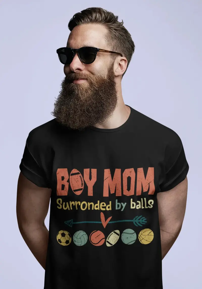 Ultrabasic Men's T-Shirt Boy Mom Surrounded By Balls - Sports Tee Shirt 1