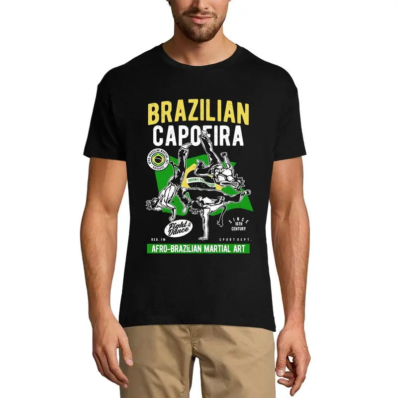 Ultrabasic Men's T-Shirt Brazilian Capoeira - Fight And Dance Afro-Brazilian Martial Art Tee Shirt 1