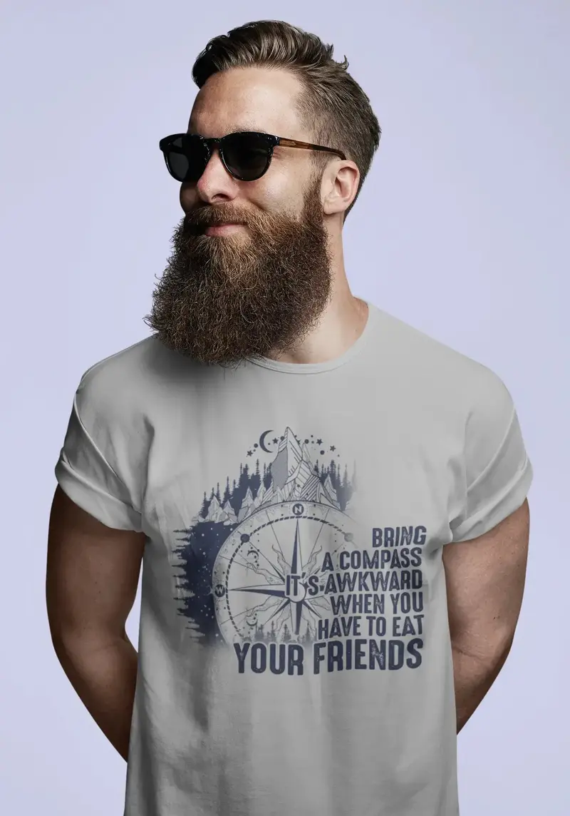 Ultrabasic Men's T-Shirt Bring A Compass - Mountain Hiking Tee Shirt 1