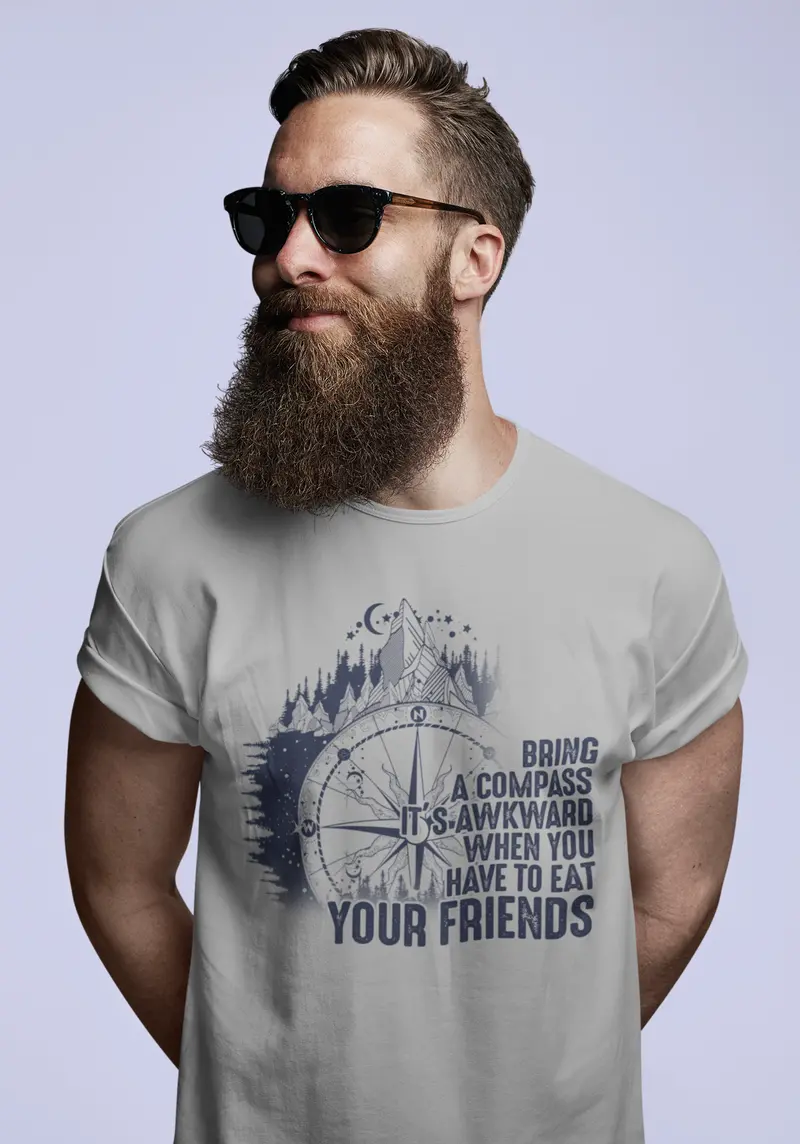 Ultrabasic Men's T-Shirt Bring A Compass - Mountain Hiking Tee Shirt 2