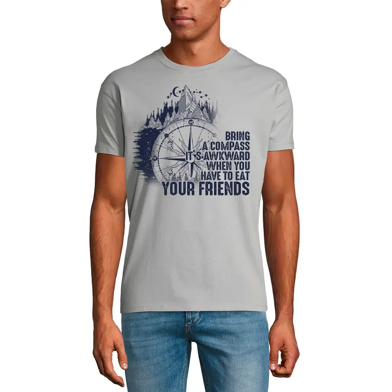 Ultrabasic Men's T-Shirt Bring A Compass - Mountain Hiking Tee Shirt 3