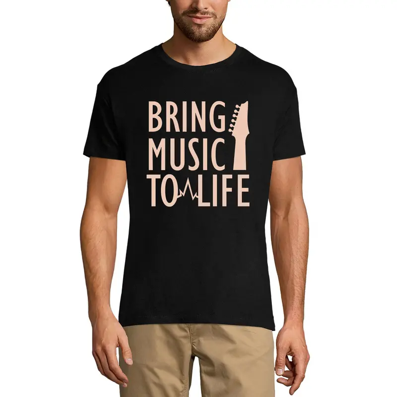 Ultrabasic Men's T-Shirt Bring Music To Life - Guitar Shirt For Musician 1