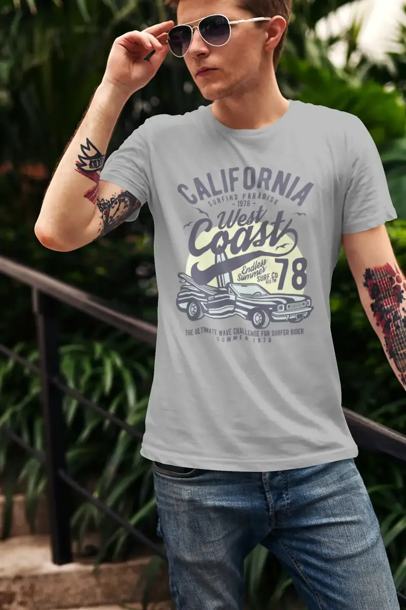 Ultrabasic Men's T-Shirt California Surfing Paradise - West Coast Since 78 Shirt 1