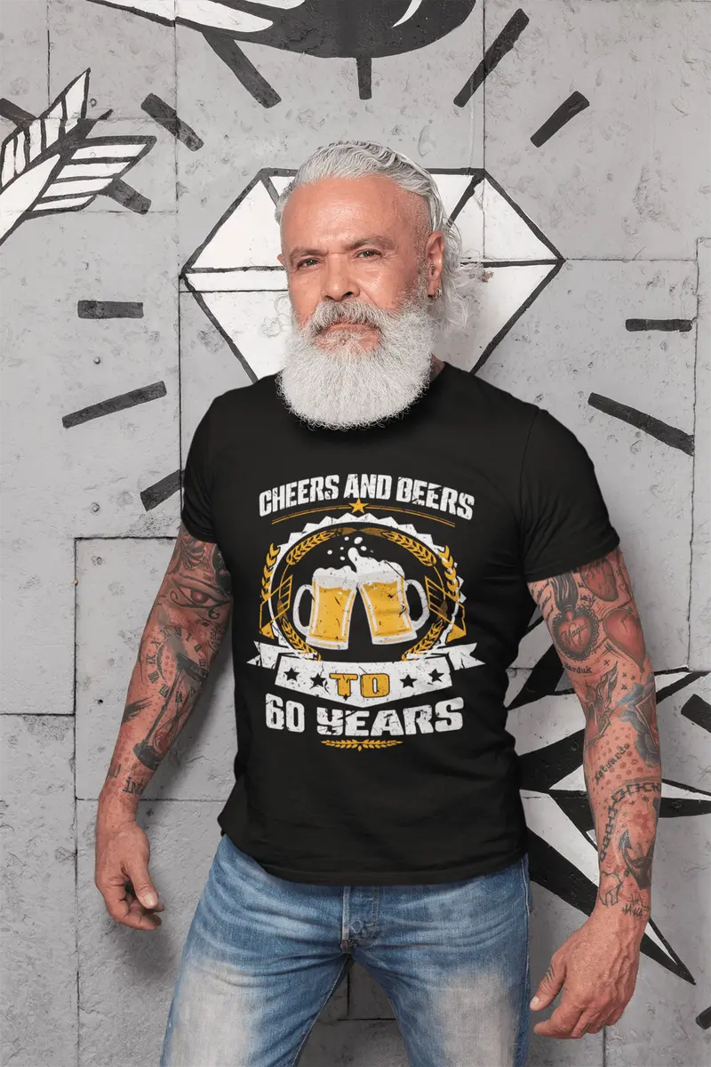Ultrabasic Men's T-Shirt Cheers And Beers To 60 Years - Beer Lover 60Th Birthday Tee Shirt 2