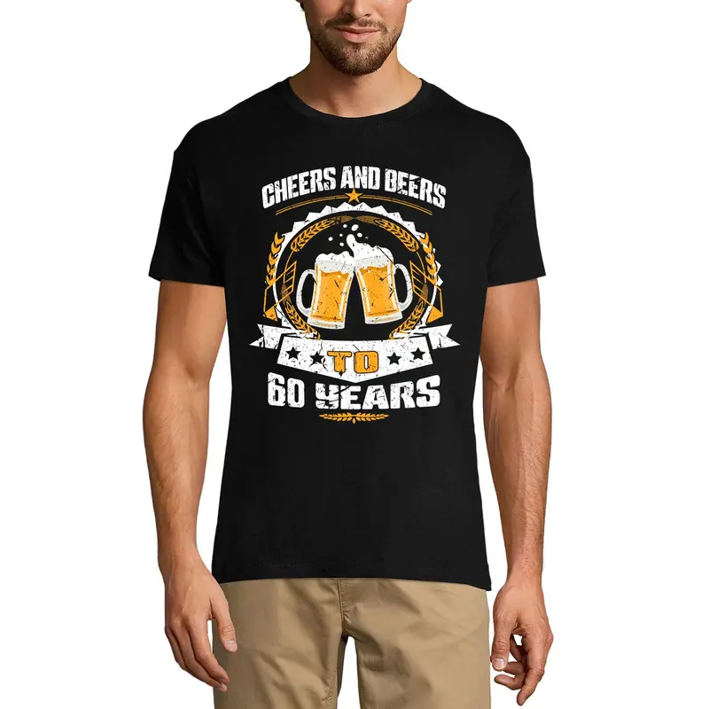 Ultrabasic Men's T-Shirt Cheers And Beers To 60 Years - Beer Lover 60Th Birthday Tee Shirt 3