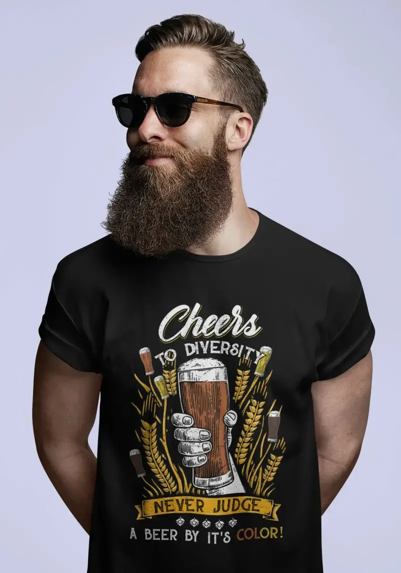 Ultrabasic Men's T-Shirt Cheers To Diversity Never Judge Beer By It's Color - Beer Lover Tee Shirt 1