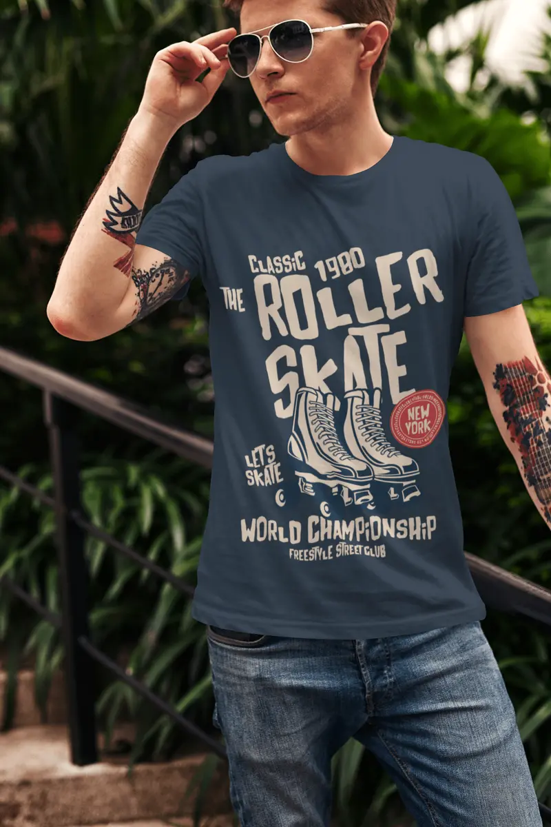 Ultrabasic Men's T-Shirt Classic 1980 Roller Skate - Ny Street Club Tee Shirt 2