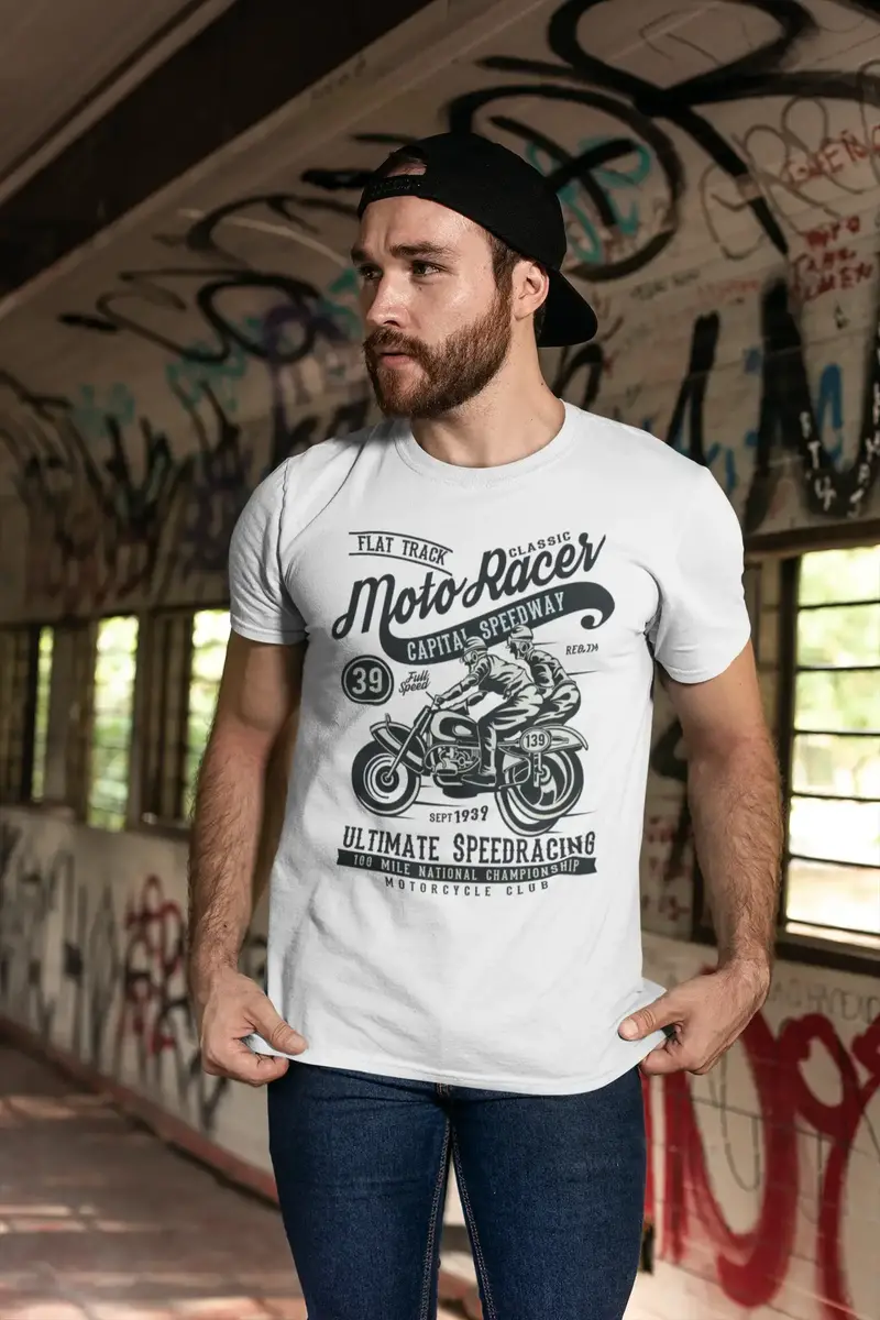 Ultrabasic Men's T-Shirt Classic Moto Racer - Motorcycle Club Since 1939 Tee Shirt 1