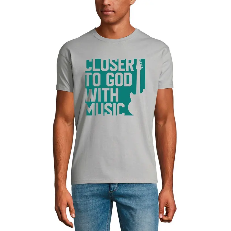 Ultrabasic Men's T-Shirt Closer To God With Music - Religious Shirt For Musician 1