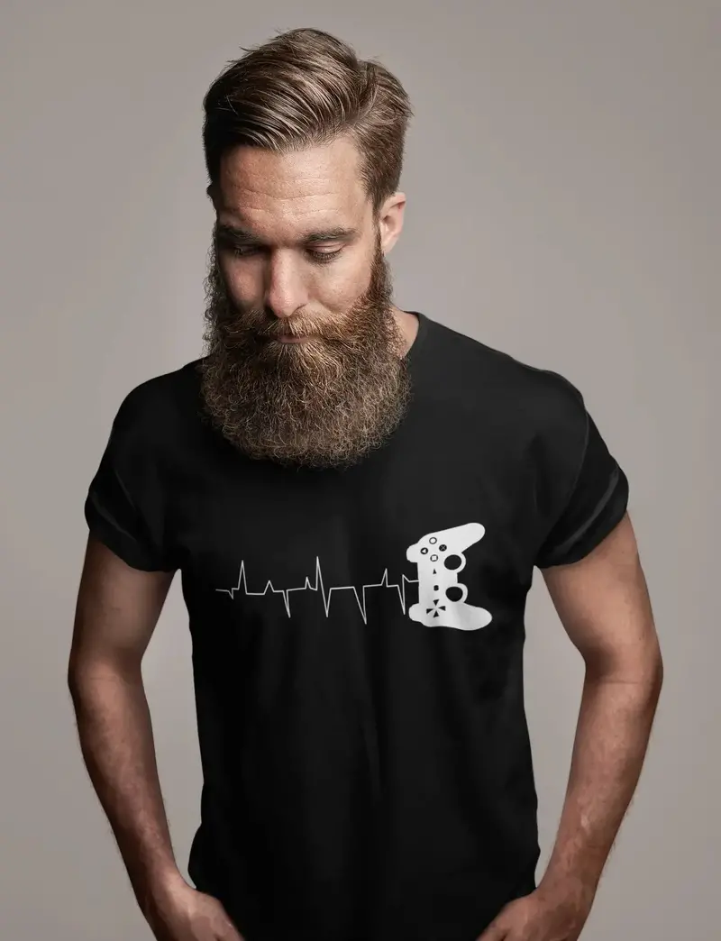 Ultrabasic Men's T-Shirt Controller Game Heartbeat - Birthday Gift For Gamers 1