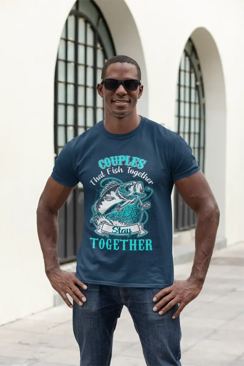 Ultrabasic Men's T-Shirt Couples That Fish Together Stay Together - Funny Fishing Fisherman Tee Shirt 1