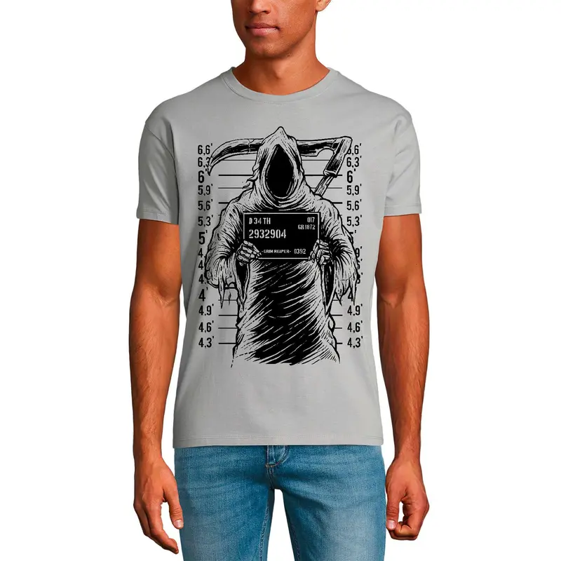 Ultrabasic Men's T-Shirt Crim Reaper Mugshot - Pd Funny Shirt For Men 1