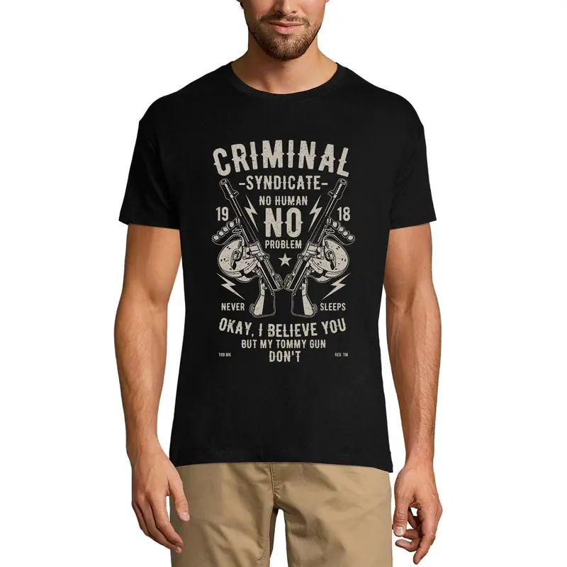 Ultrabasic Men's T-Shirt Criminal Syndicate - No Human No Problem Gang Tee Shirt 1