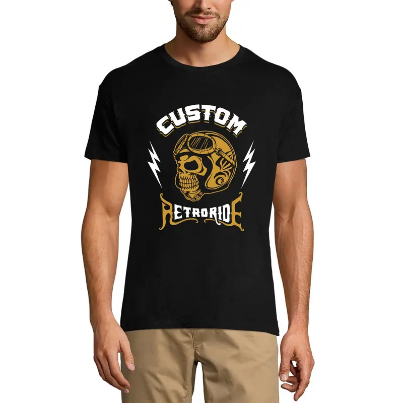 Ultrabasic Men's T-Shirt Custom Retro Ride - Funny Skull Shirt For Riders 1