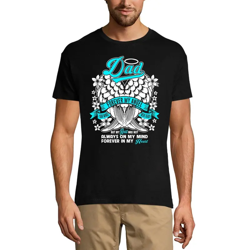 Ultrabasic Men's T-Shirt Dad Forever My Angel - Daddy In Heaven 1