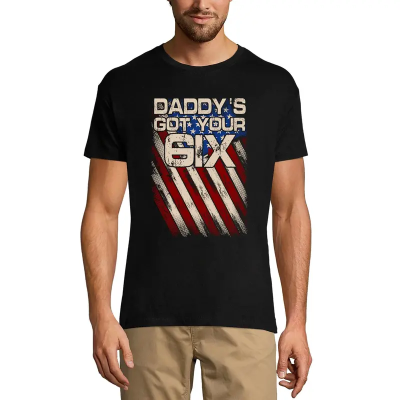 Ultrabasic Men's T-Shirt Daddy's Got Your Six - Us Flag Tee Shirt 1