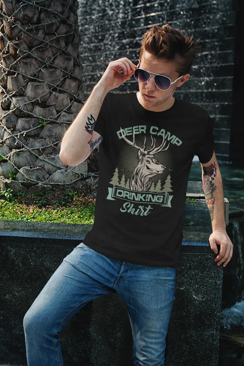 Ultrabasic Men's T-Shirt Deer Camp Drinking Shirt - Hunter Tee Shirt 2
