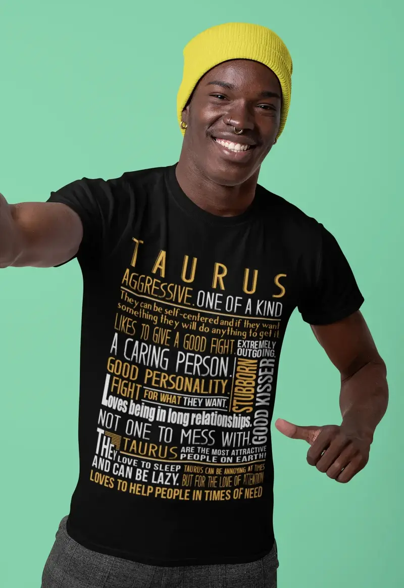 Ultrabasic Men's T-Shirt Definition Taurus Facts - Zodiac Funny Birthday Shirt 1
