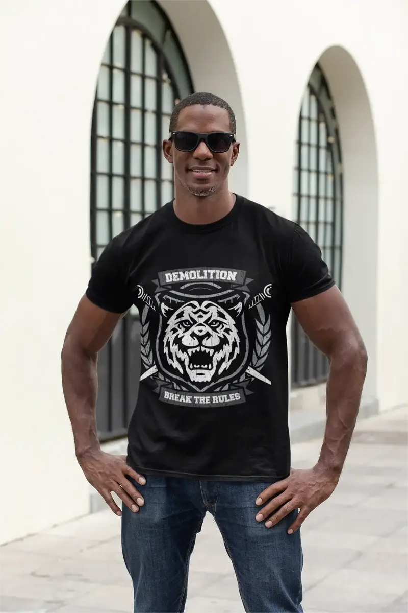 Ultrabasic Men's T-Shirt Demolition Break The Rules - Revolution Tiger Shirt For Men 1