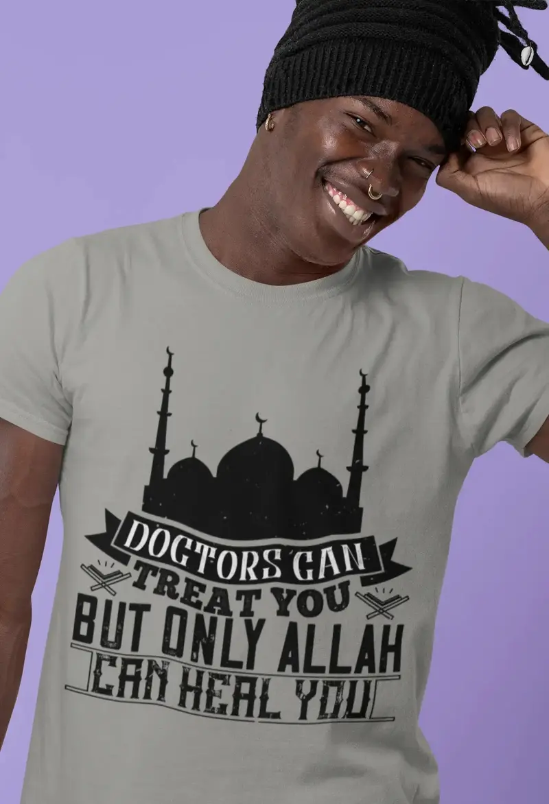 Ultrabasic Men's T-Shirt Doctors Can Treat You But Only Allah Can Heal You - Muslim Tee Shirt 1