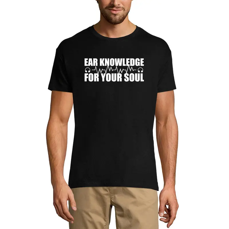 Ultrabasic Men's T-Shirt Ear Knowledge For Your Soul - Music Sound Beat Shirt 1
