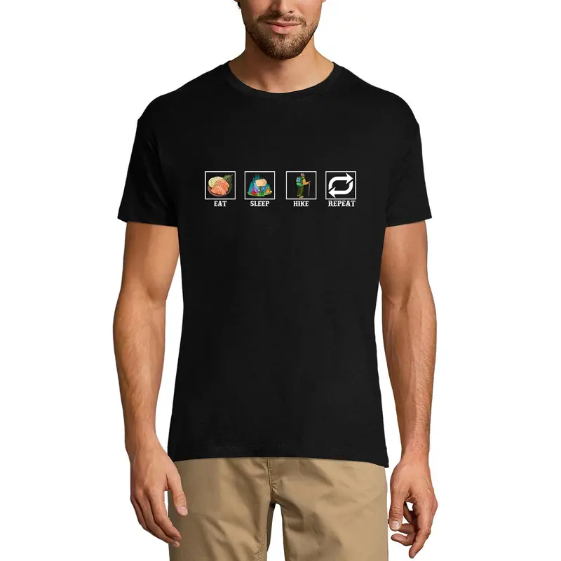Ultrabasic Men's T-Shirt Eat Sleep Hike Repeat - Mountain Hiking Tee Shirt 3