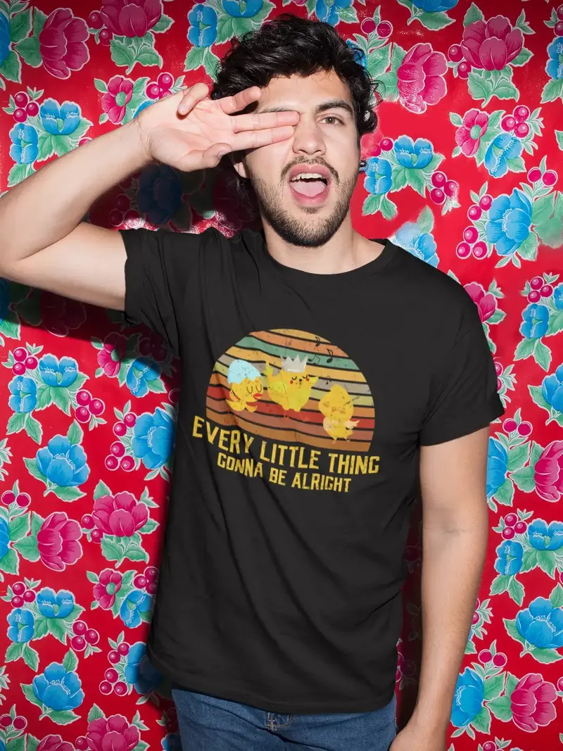 Ultrabasic Men's T-Shirt Every Little Thing Gonna Be Alright - Chickens Funny Tee Shirt 1
