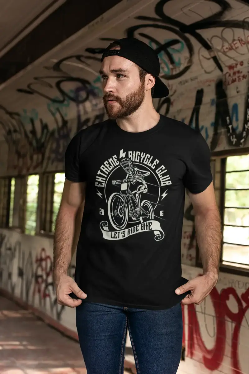 Ultrabasic Men's T-Shirt Extreme Bicycle Club - Let's Ride Bike Tee Shirt For Bikers 1