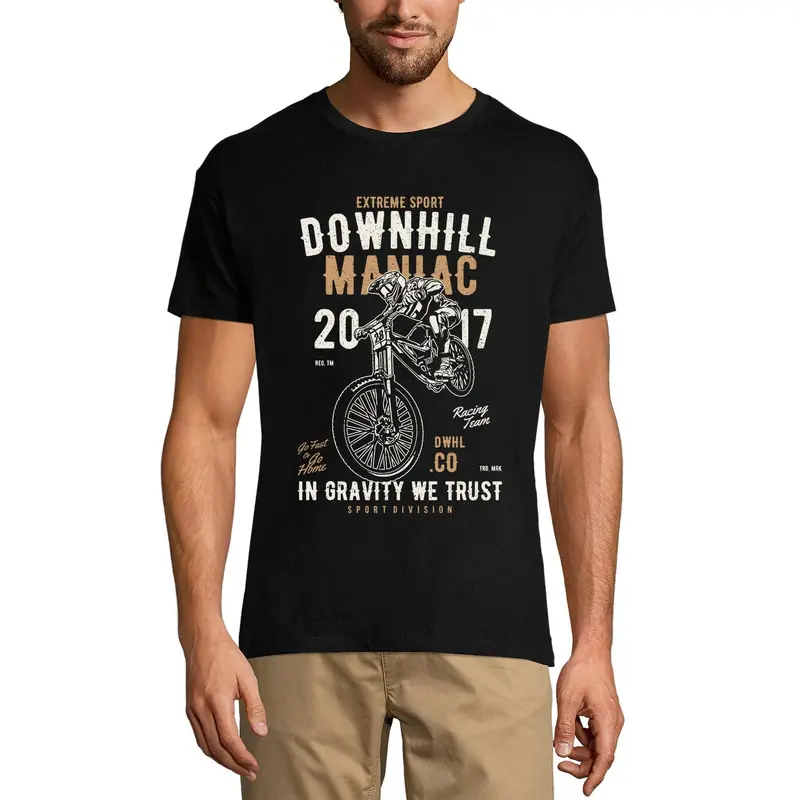 Ultrabasic Men's T-Shirt Extreme Sport Downhill Maniac - Biker Rider Tee Shirt 1