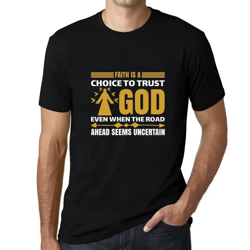 Ultrabasic Men's T-Shirt Faith Is A Choice To Trust God - Christian Religious Shirt 3