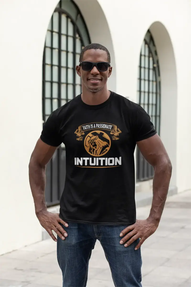 Ultrabasic Men's T-Shirt Faith Is Passionate Intuition - Christian Religious Shirt 1