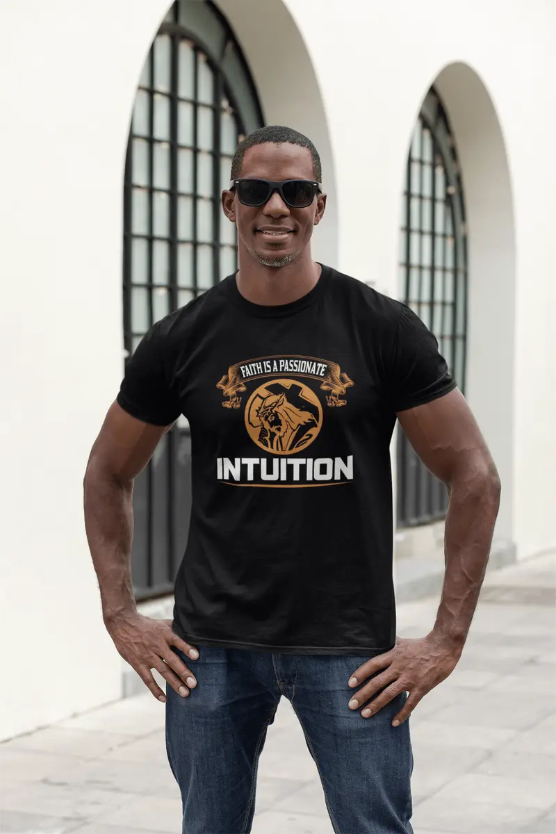 Ultrabasic Men's T-Shirt Faith Is Passionate Intuition - Christian Religious Shirt 2