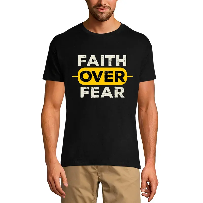 Ultrabasic Men's T-Shirt Faith Over Fear - Bible Religious Shirt 3