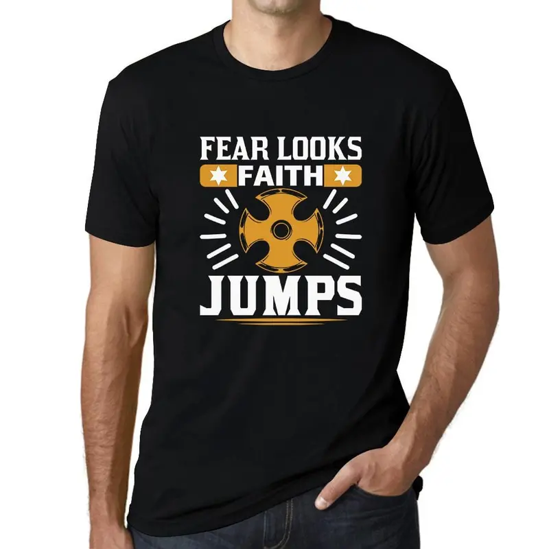 Ultrabasic Men's T-Shirt Fear Looks Faith Jumps - Jesus Christian Religious Shirt 1