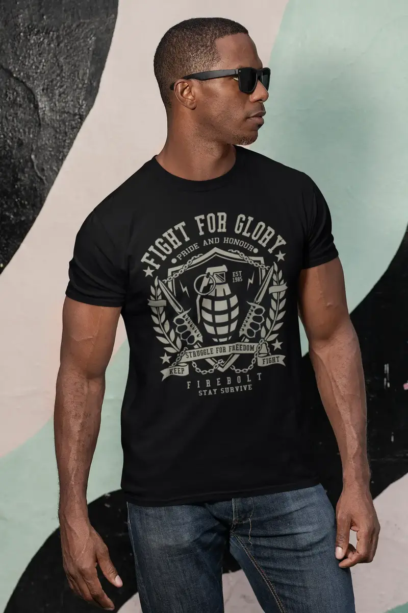 Ultrabasic Men's T-Shirt Fight For Glory Struggle For Freedom 1985 - Grenade Tee Shirt 1