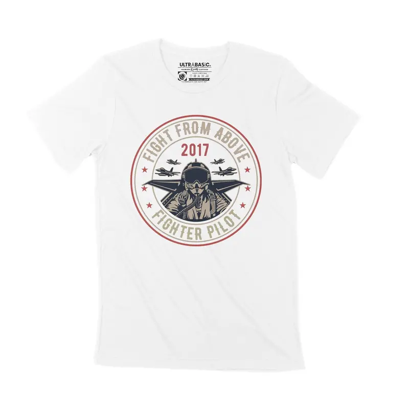 Ultrabasic Men's T-Shirt Fight From Above - Fighter Pilot Since 2017 - Warrior Tee Shirt 3