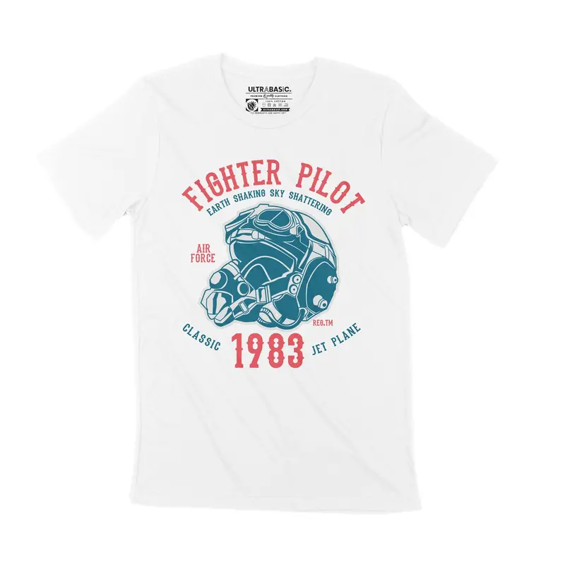 Ultrabasic Men's T-Shirt Fighter Pilot Since 1983 - Air Force Jet Plane Tee Shirt 3