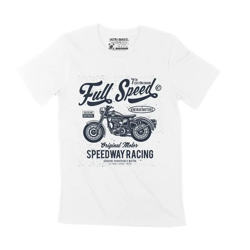 Ultrabasic Men's T-Shirt Full Speed Motorcycle - Original Motor - Vintage Tee Shirt 3
