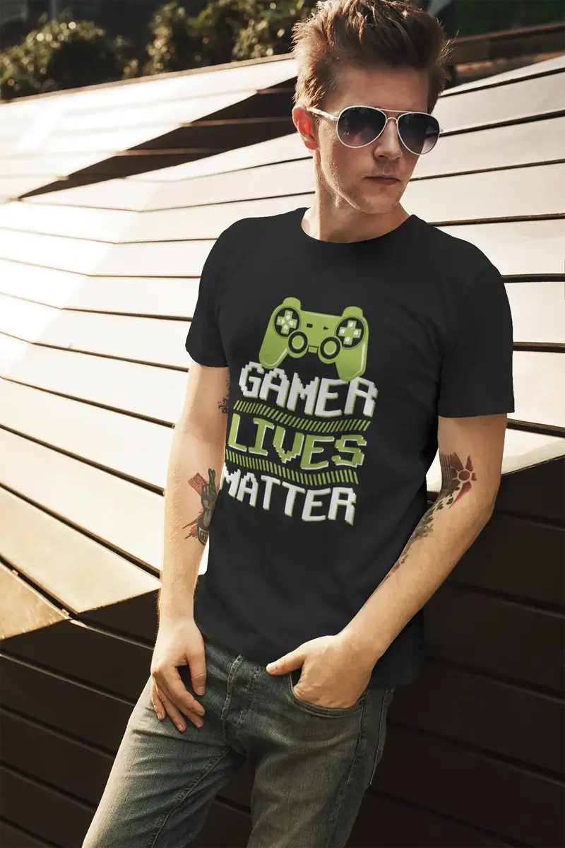 Ultrabasic Men's T-Shirt Gamer Lives Matter - Gaming Vintage Apparel For Adults 1