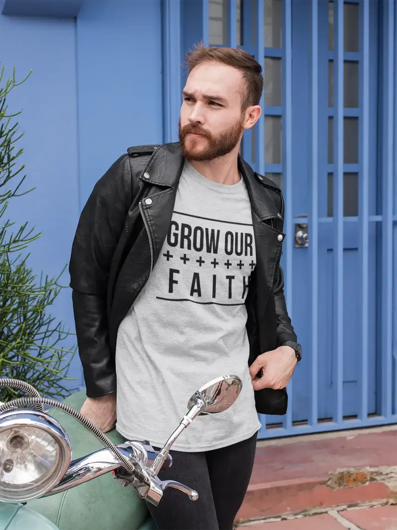 Ultrabasic Men's T-Shirt Grow Our Faith - Christ Bible Religious Shirt 1