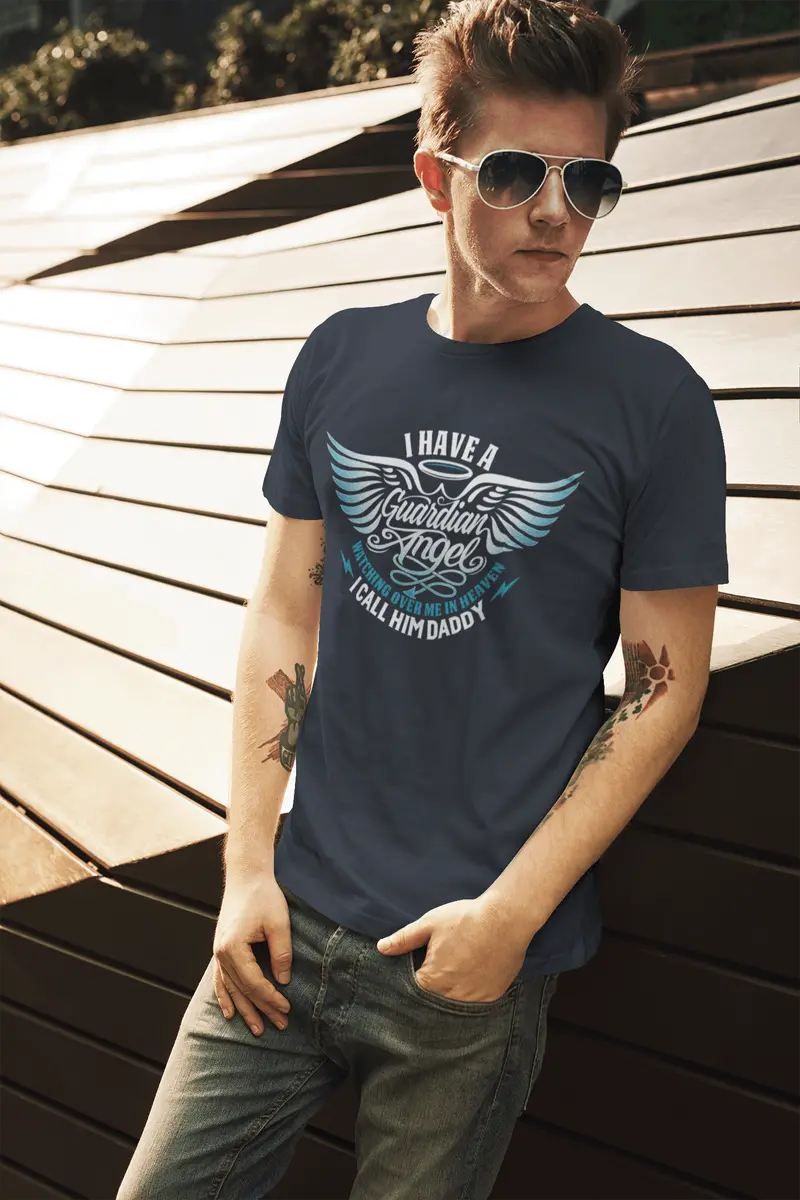 Ultrabasic Men's T-Shirt Guardian Angel I Call Him Daddy Father's Day Vintage Gift 1