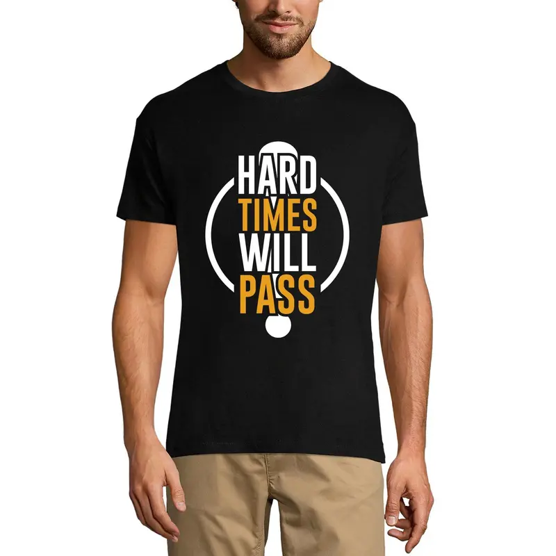 Ultrabasic Men's T-Shirt Hard Times Will Pass - Workout Motivational Shirt 1