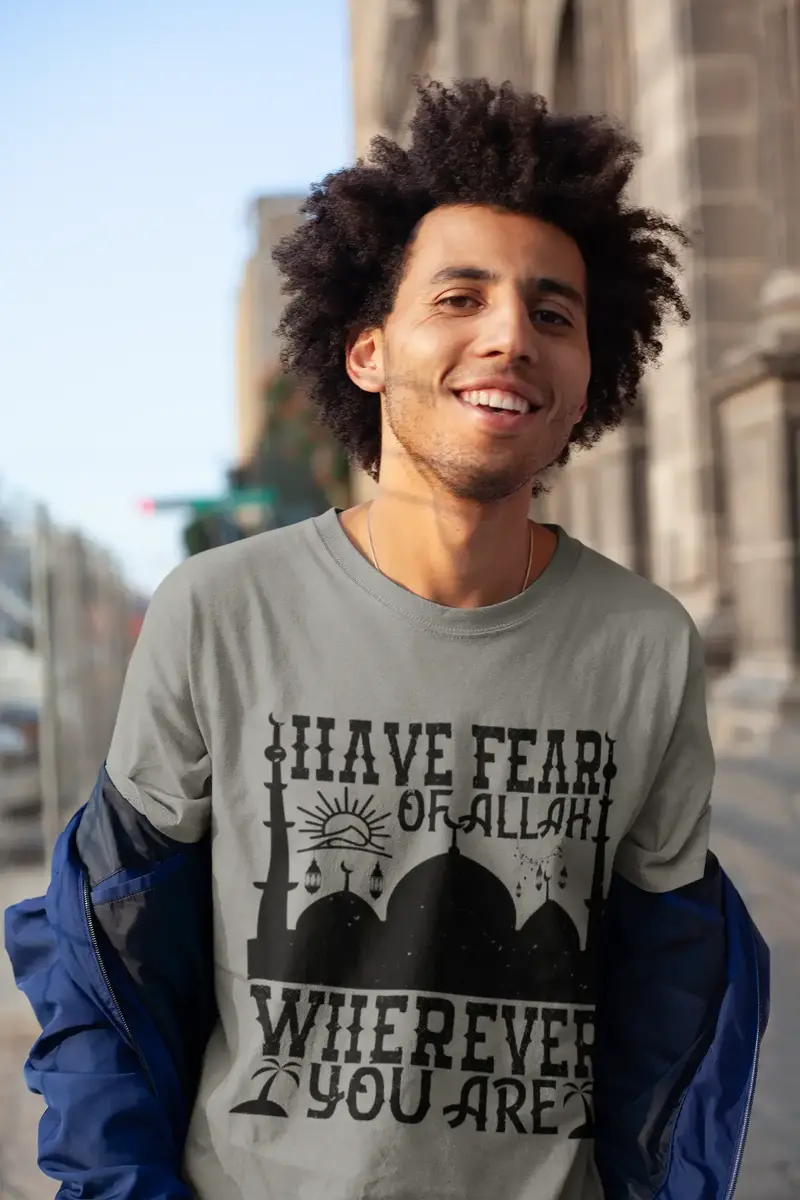 Ultrabasic Men's T-Shirt Have Fear Of Allah Wherever You Are - Mosque Tee Shirt 1