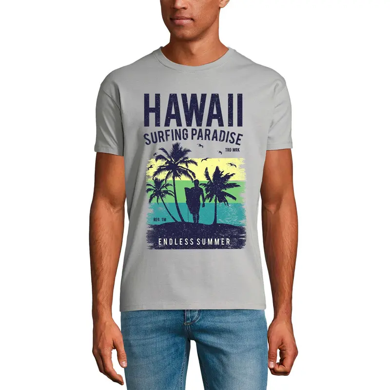 Ultrabasic Men's T-Shirt Hawaii Surfing Paradise - Endless Summer Beach Surf Tee Shirt 3